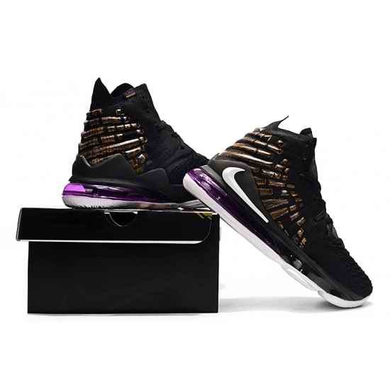 Lebron James XVII High Cut Men Shoes Purple Gold King-2